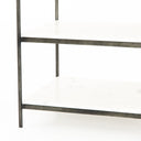 Felix Nightstand - Polished White Marble | Hammered Grey
