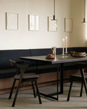Bok Dining Chair | Varnished Oak | Brown | Warm Brown Fabric