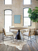 Crete Dining Chair - Savile Flax | Amber Oak