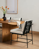 Crete Dining Chair - Savile Flax | Brushed Ebony