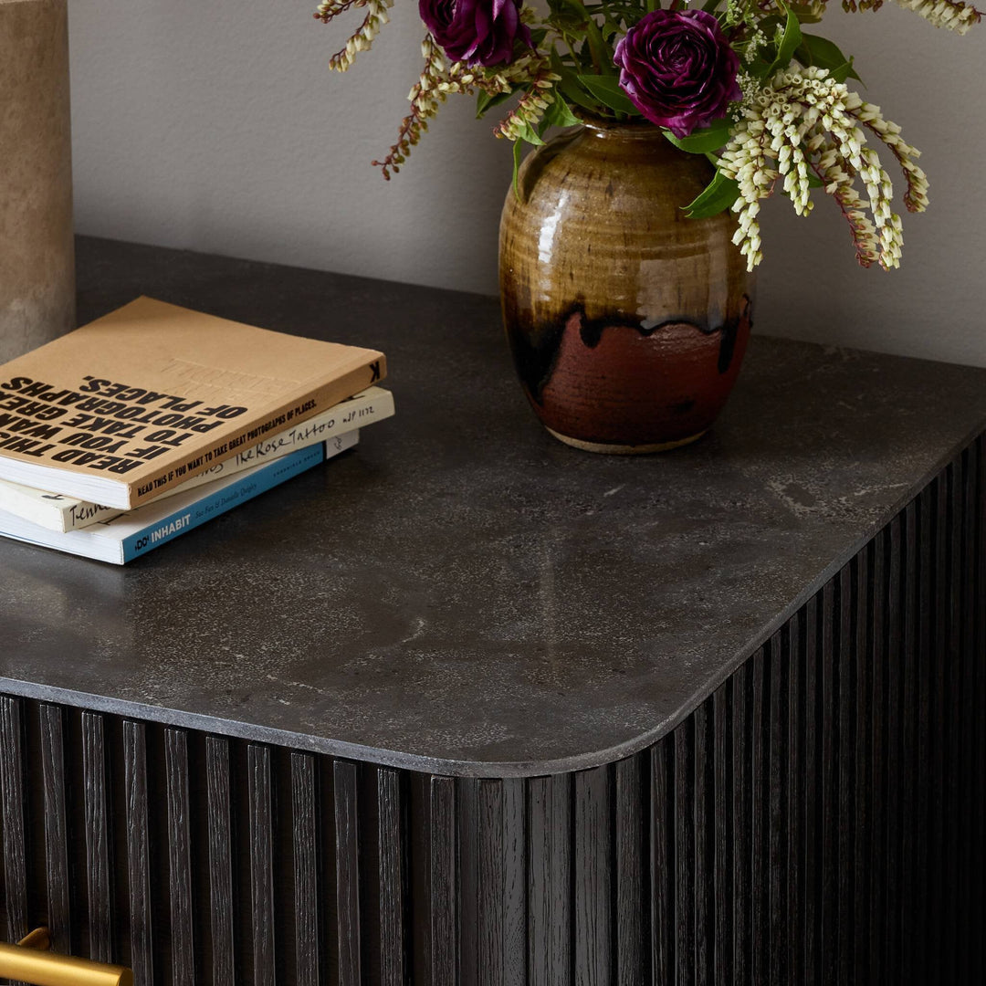 Fletcher Nightstand - Distressed Black