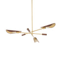Astrid Chandelier - Antique Brass | Dark Brown Leather