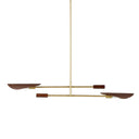 Astrid Double Pendant - Dark Brown Leather
