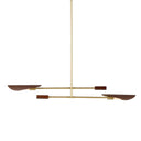Astrid Double Pendant - Dark Brown Leather