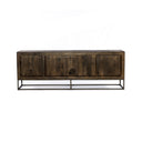 Kelby Media Console - Carved Vintage Brown