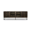 Kelby Media Console - Carved Vintage Brown