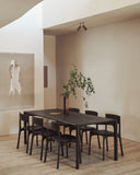 Pi Dining Table | Varnished Teak | Dark Brown | Rectangular | 79" X 37"