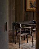 Pi Dining Chair | Varnished Teak | Dark Brown | With Arms