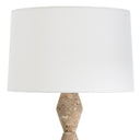 Crew Travertine Buffet Lamp | Natural Linen Shade