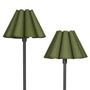 Polly Double Arm Table Lamp | Blackened Brass | Olive Scalloped Shade