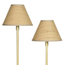 Polly Double Arm Table Lamp | Natural Brass | Rattan Shade
