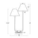 Polly Double Arm Table Lamp | Natural Brass | Rattan Shade