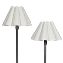 Polly Floor Lamp | Blackened Brass | White Scalloped Shade