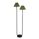 Polly Floor Lamp | Blackened Brass | Green Scalloped Shade
