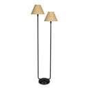 Polly Floor Lamp | Blackened Brass | Rattan Shade
