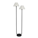 Polly Floor Lamp | Blackened Brass | White Scalloped Shade