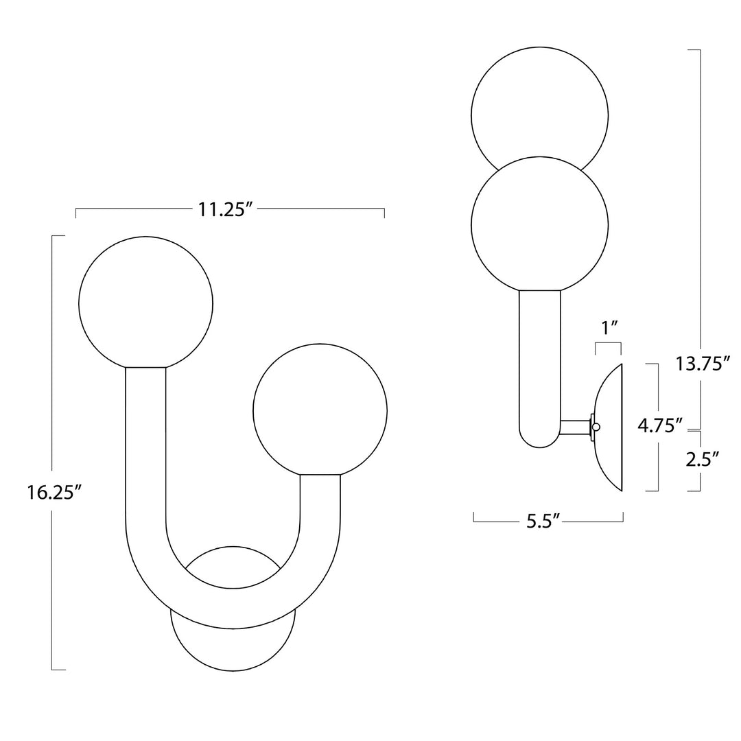 Happy | Sconce Right Side | Natural Brass