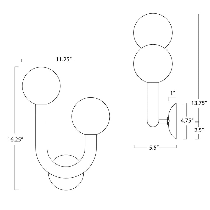 Happy | Sconce Right Side | Natural Brass