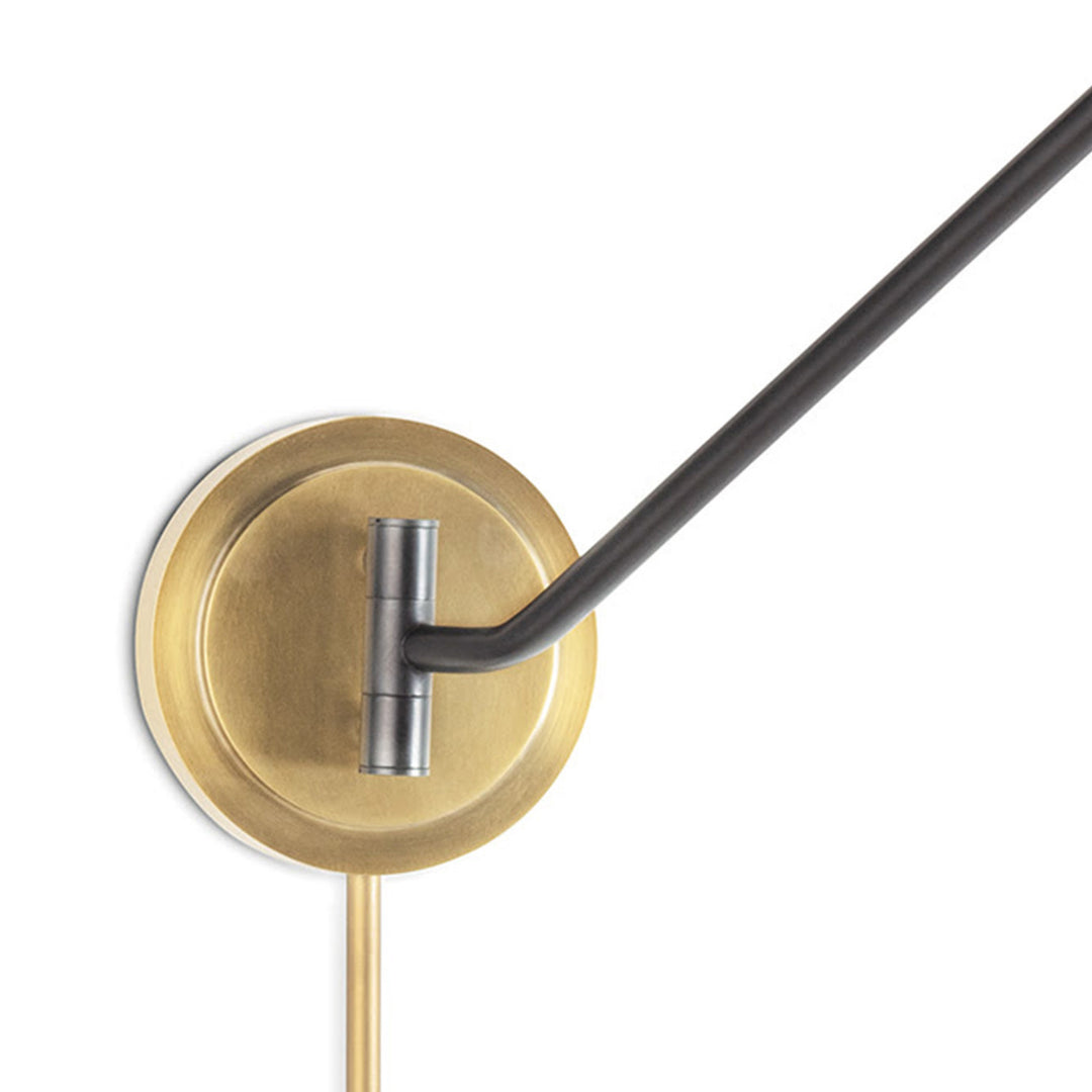 Spyder Single Arm | Sconce | Blackened Brass and Natural Brass