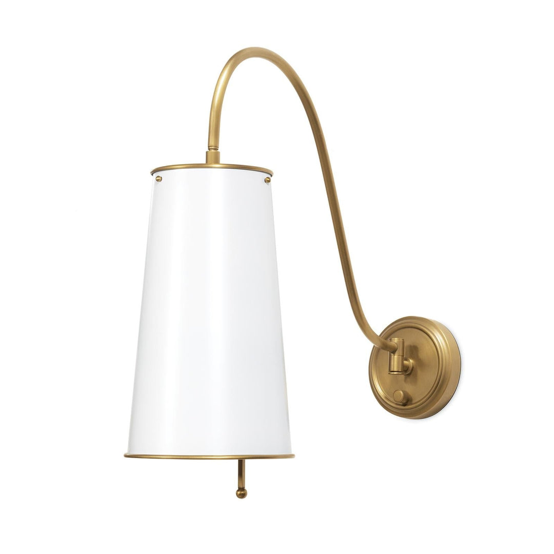 Hattie | Sconce | White and Natural Brass