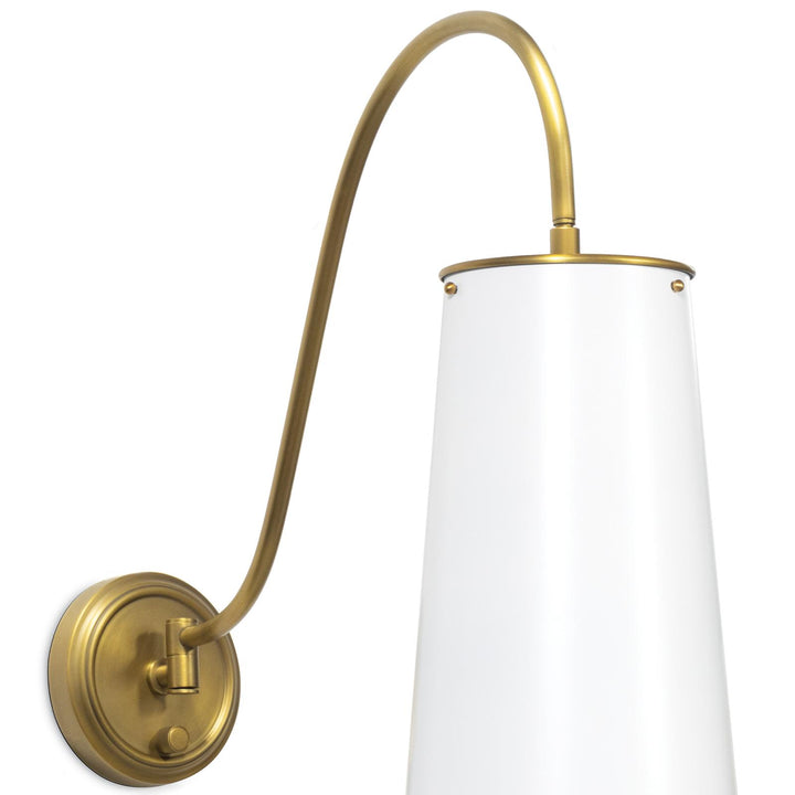 Hattie | Sconce | White and Natural Brass