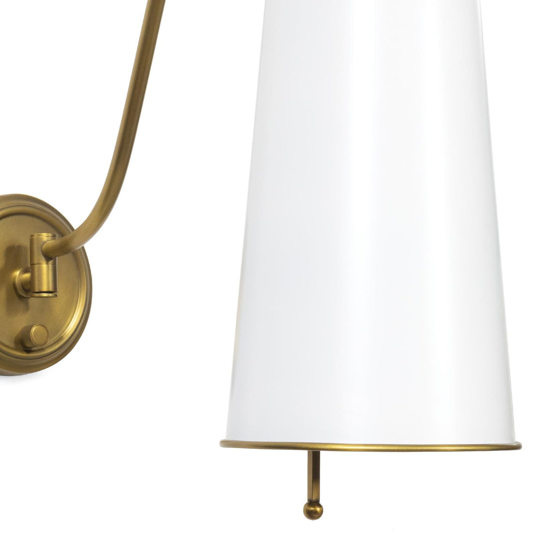 Hattie | Sconce | White and Natural Brass