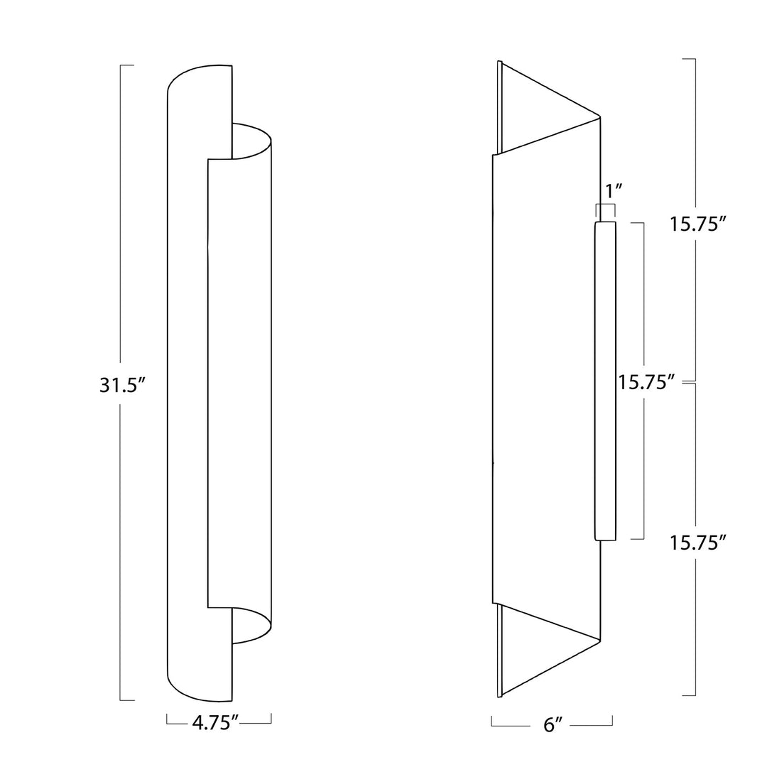 Flute | Sconce | Natural Brass