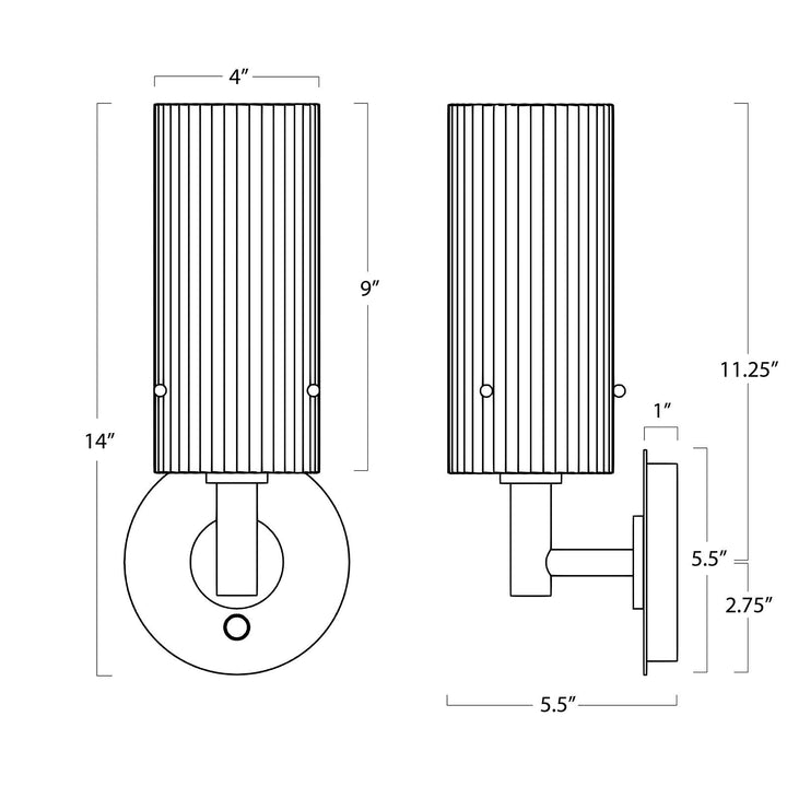 Dixie | Sconce | Natural Brass