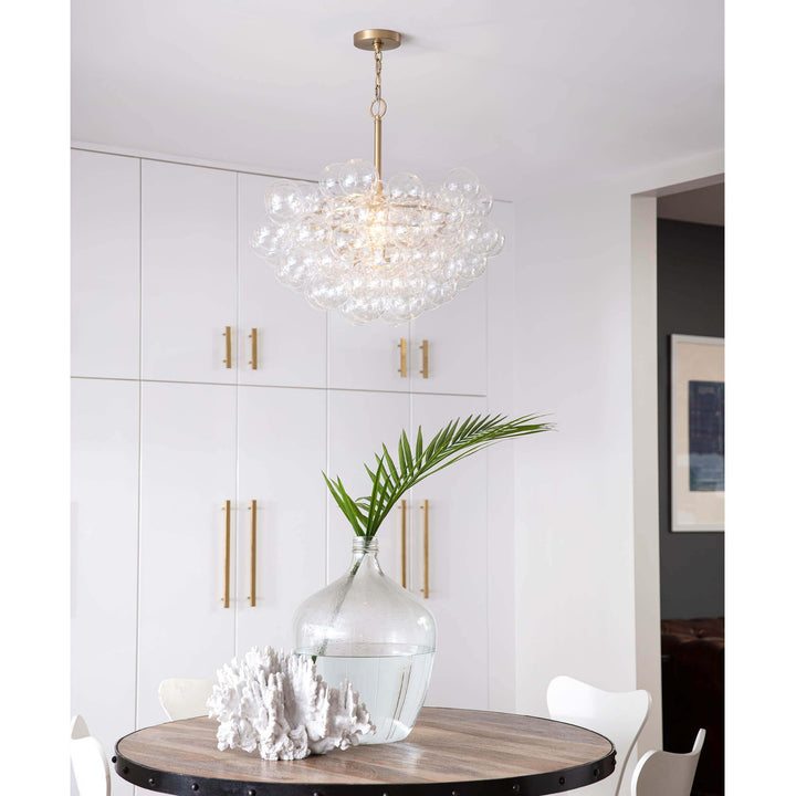 Bubbles | Chandelier | Clear Natural Brass