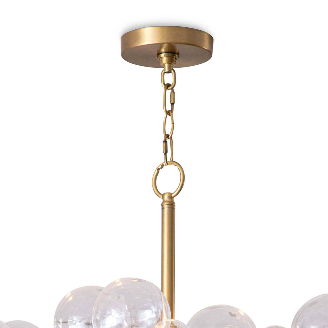 Bubbles | Chandelier | Clear Natural Brass