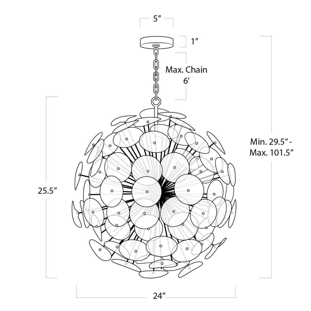 Poppy Glass | Chandelier | Small | Clear