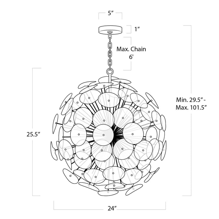 Poppy Glass | Chandelier | Small | Clear