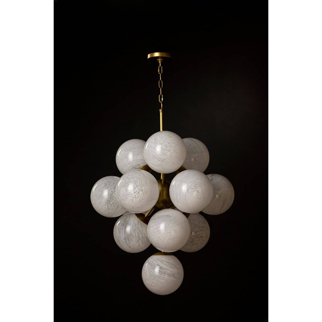 La Dame | Chandelier | Swirl Glass Natural Brass