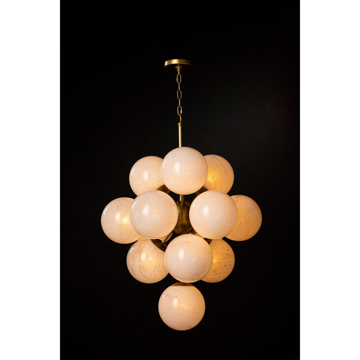 La Dame | Chandelier | Swirl Glass Natural Brass