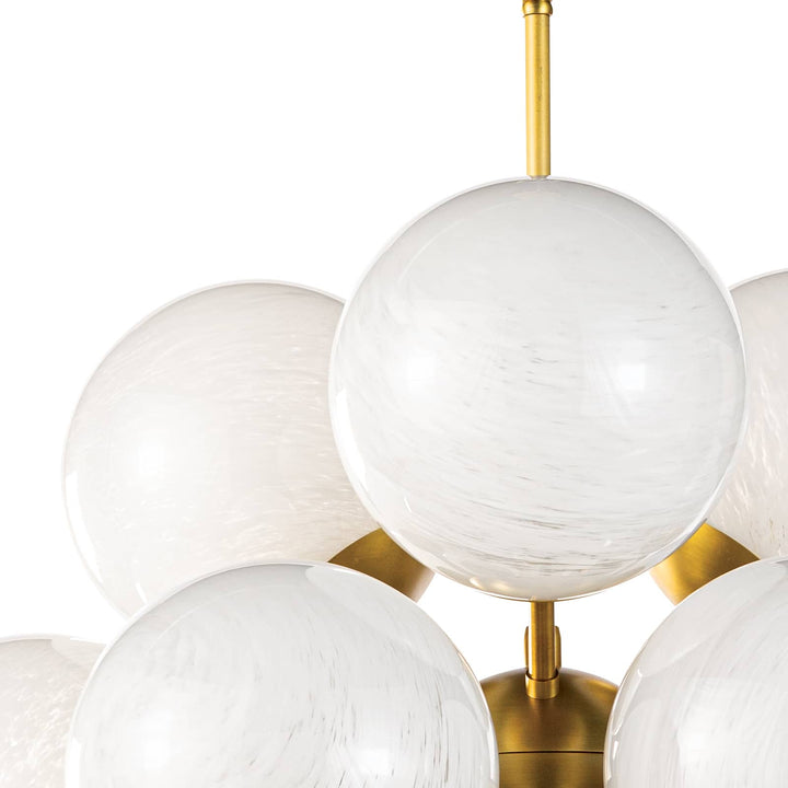 La Dame | Chandelier | Swirl Glass Natural Brass