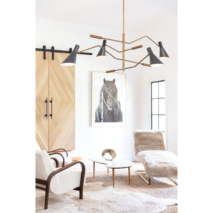 Spyder | Chandelier | Blackened Brass and Natural Brass