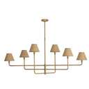Polly Metal Chandelier | Natural Brass | Rattan Shades