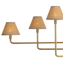 Polly Metal Chandelier | Natural Brass | Rattan Shades