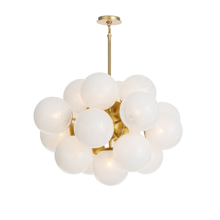 Shine | Chandelier | Natural Brass with Swirl Glass