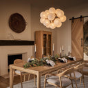 Shine Chandelier | Natural Brass | Swirl Glass