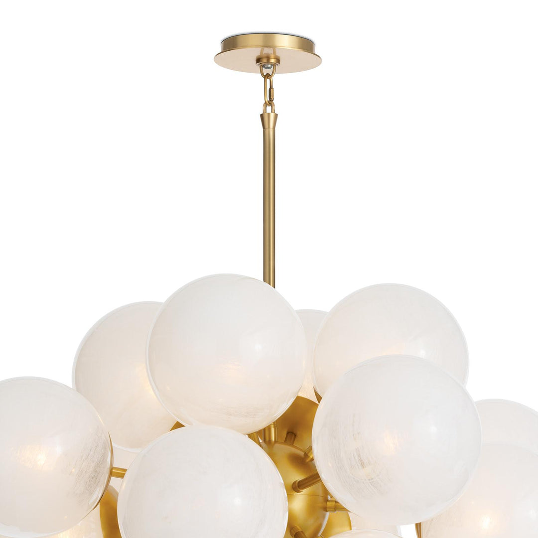 Shine | Chandelier | Natural Brass with Swirl Glass