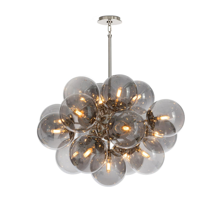 Shine | Chandelier | Polished Nickel with Smoke Glass