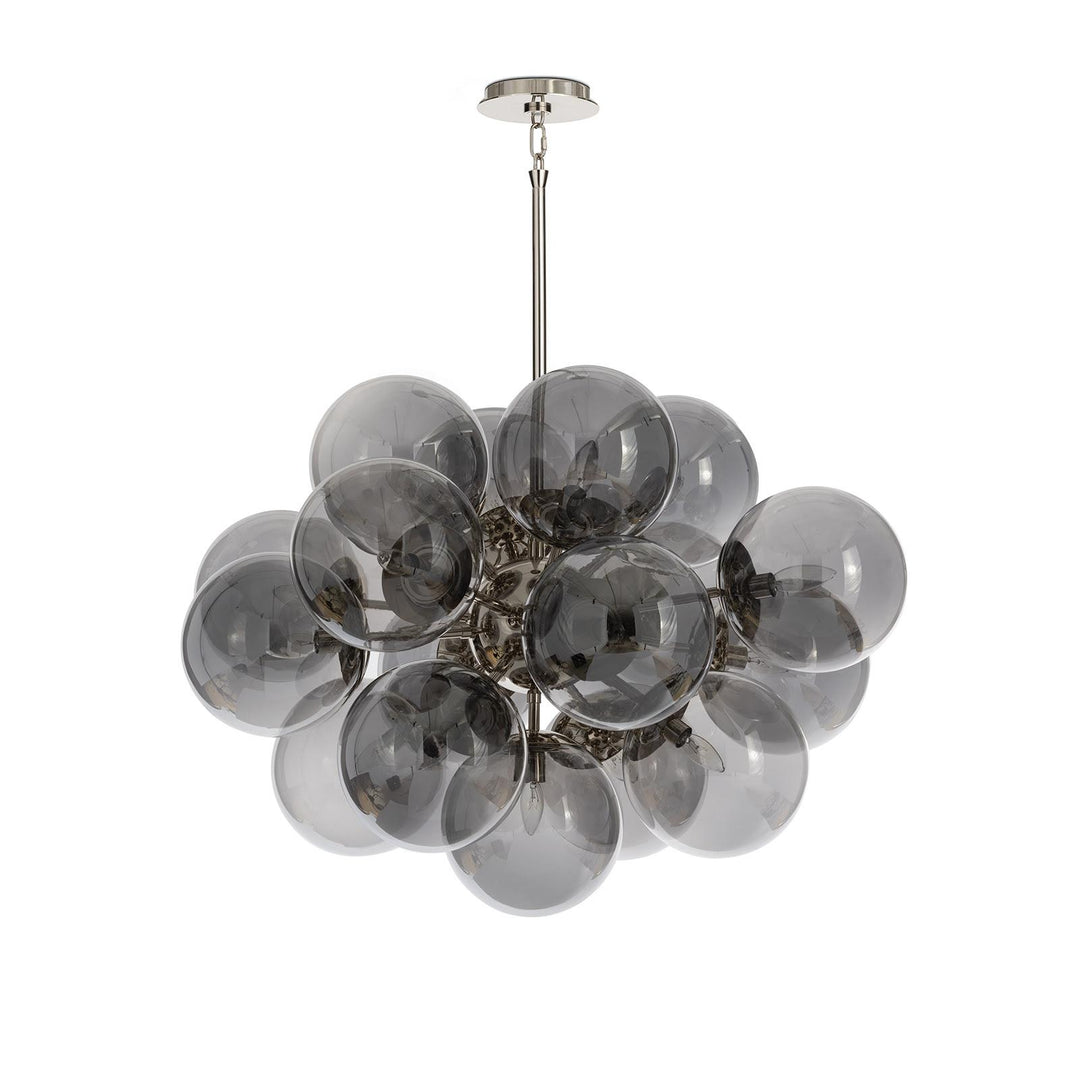 Shine | Chandelier | Polished Nickel with Smoke Glass