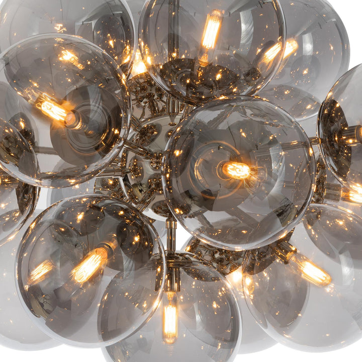 Shine | Chandelier | Polished Nickel with Smoke Glass