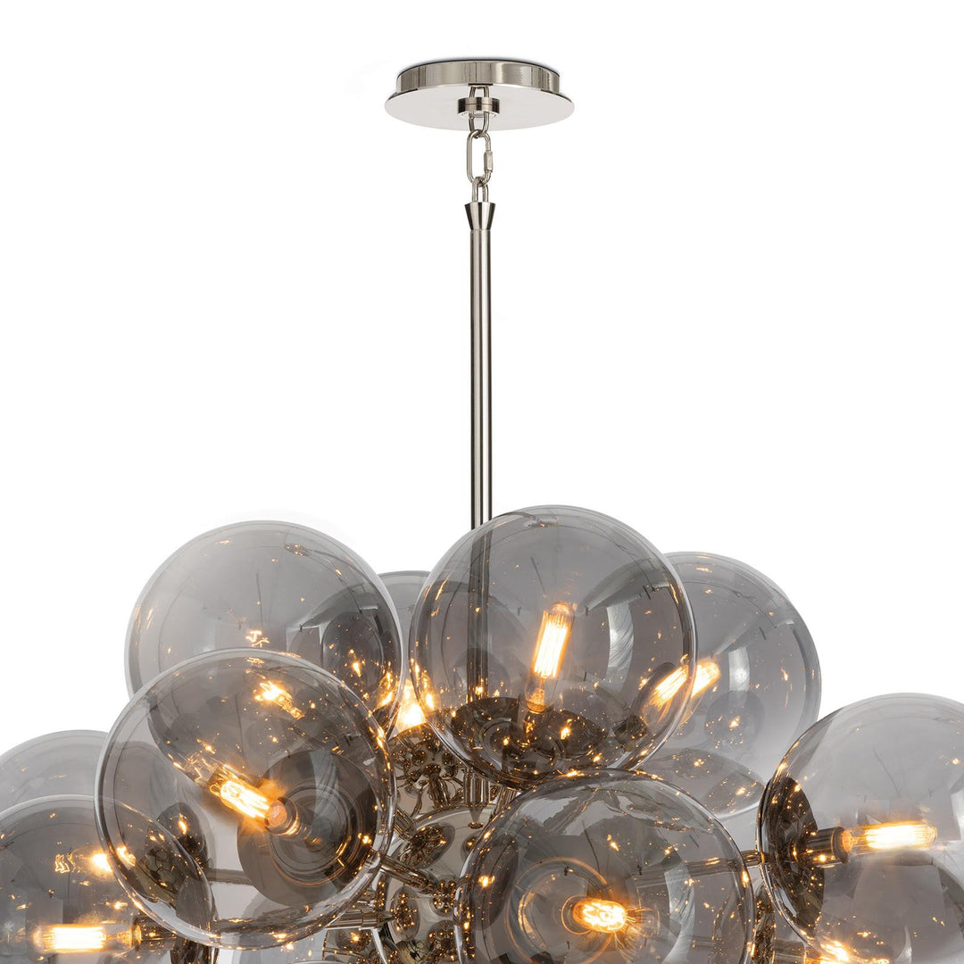 Shine | Chandelier | Polished Nickel with Smoke Glass