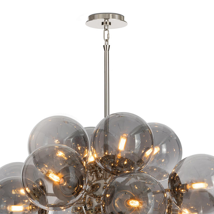 Shine | Chandelier | Polished Nickel with Smoke Glass