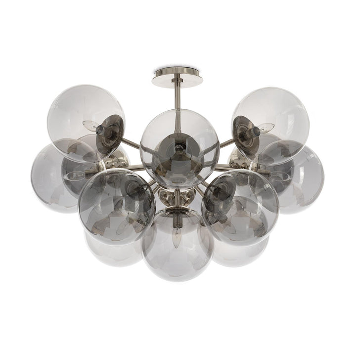 Shine | Flush Mount | Polished Nickel with Smoke Glass