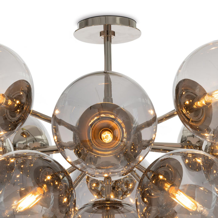 Shine | Flush Mount | Polished Nickel with Smoke Glass