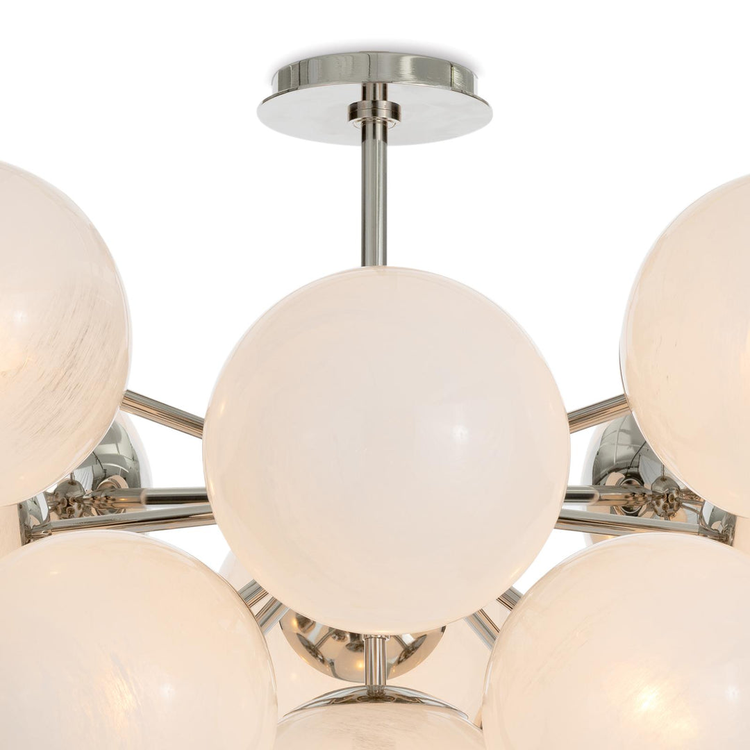 Shine | Flush Mount | Polished Nickel with Swirl Glass