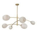 Artemis Chandelier | Natural Brass | Alabaster Glass